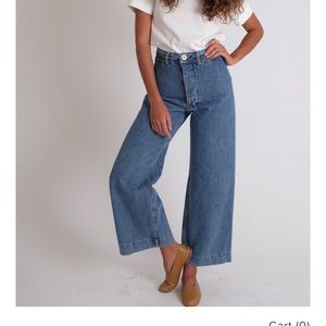 JESSE KAMM COWBOY BLUE DENIM SAILOR PANTS